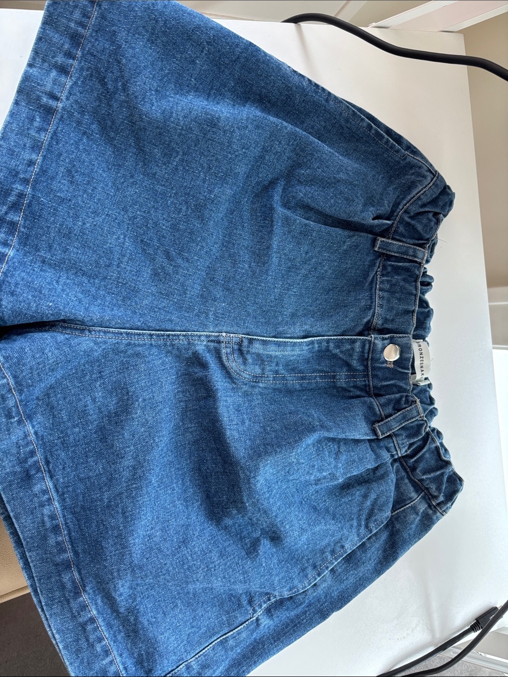 High-Waist Blue Denim Shorts